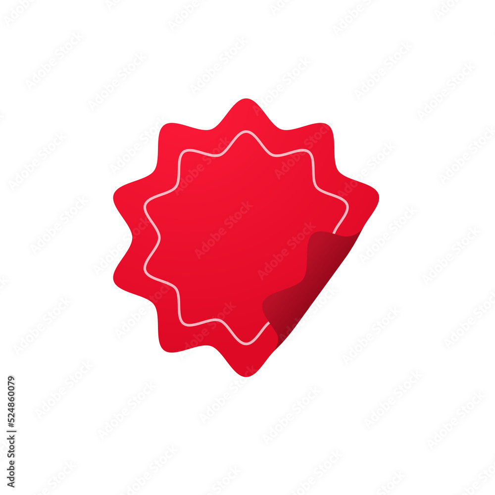 Fototapeta premium red basic shape for new product stickers special offer label