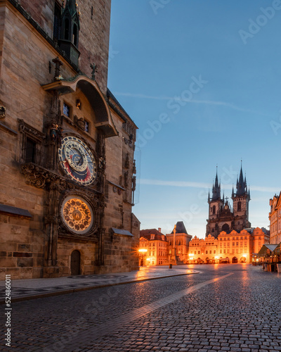 The Famous Astronomical Clock in Prague.