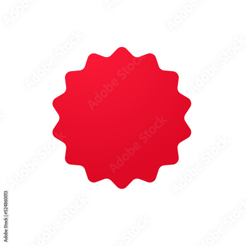 red basic shape for new product stickers special offer label