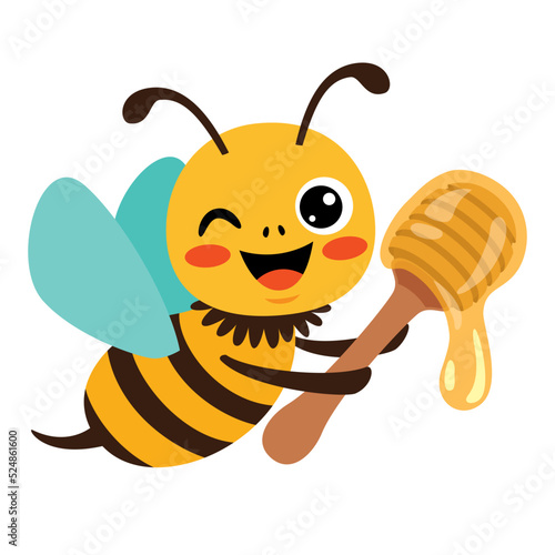 Cartoon Illustration Of A Bee