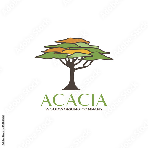 Acacia tree logo icon design