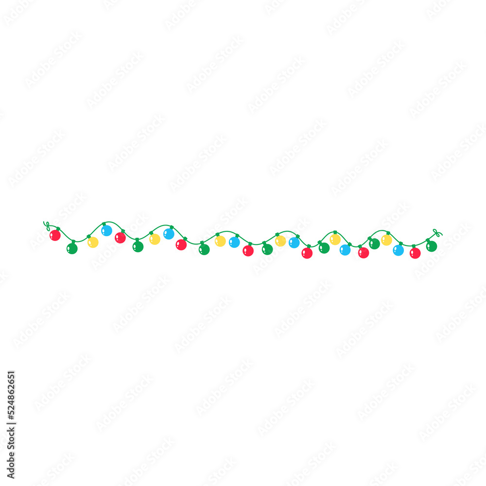 Fototapeta premium Christmas lights vector. Colorful light bulbs for Christmas decorations.