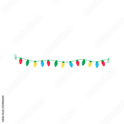 Christmas lights vector. Colorful light bulbs for Christmas decorations.