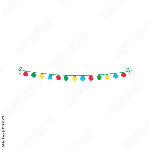 Christmas lights vector. Colorful light bulbs for Christmas decorations.