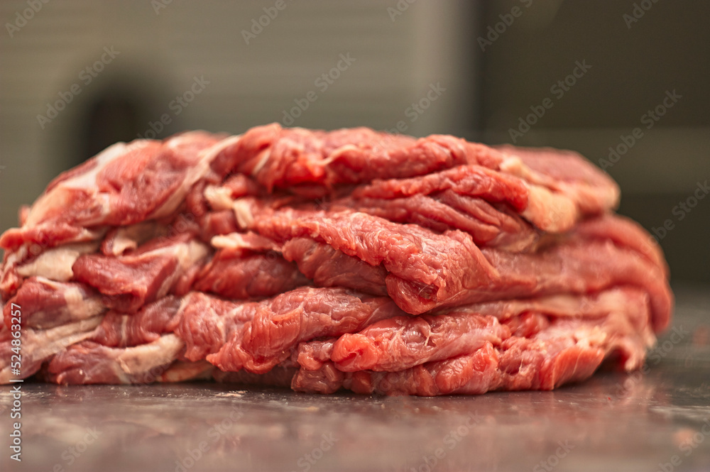 Fiber and details of calf meat Fiber and details of calf meat