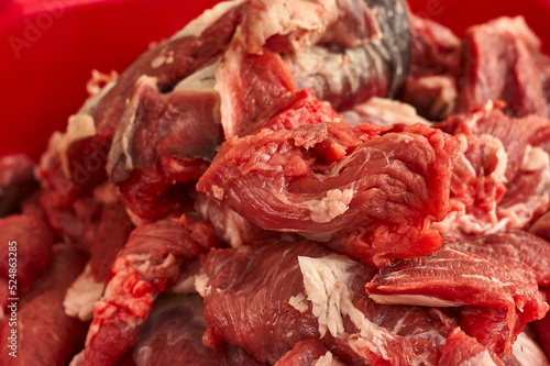 Fiber and details of calf meat