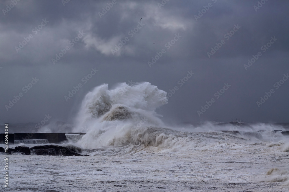 Stormy sea wave splash