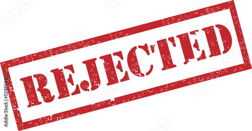 Rejected Stamp. Red Text Rubber Stamp Ink - Vector.
