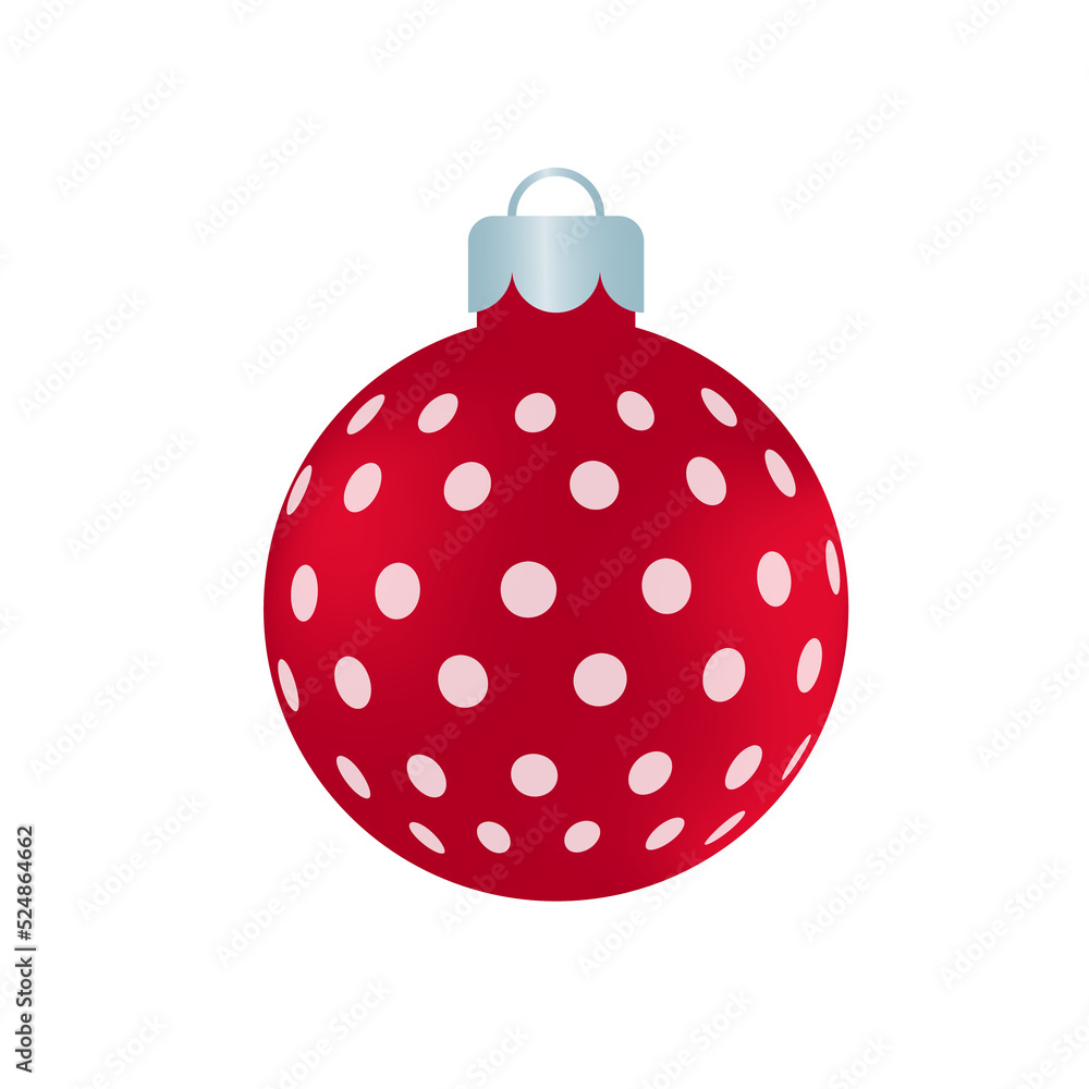 red christmas ball vector with white pattern for christmas celebration red christmas ball vector with white pattern for christmas celebration