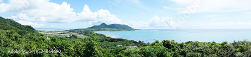 Aerial Blue Ocean and Beach View of Ishigaki-jima island from Nosoko Observatory in Okinawa, Japan - 日本 沖縄 石垣島 野底展望台