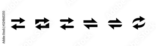 transfer icon. exchange, arrow and transfer vector. Black style - stock vector