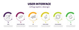 user interface infographic template with icons and 6 step or option. user interface icons such as make, opposite directions, gap, mouse cursor, reload webpage, 5 pp vector. can be used for banner,