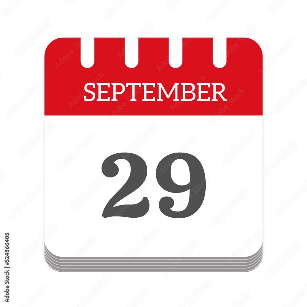 September 29 calendar flat icon September 29 calendar flat icon
