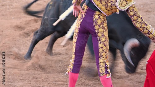 Traditional corrida - bullfighting in spain. High quality 4k footage photo