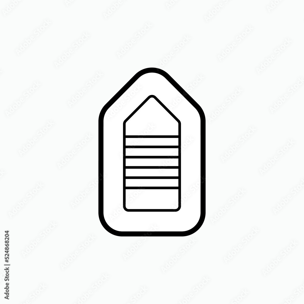 Rubber Boat Icon. Water Transportation Symbol - Vector. Rubber Boat Icon. Water Transportation Symbol - Vector.