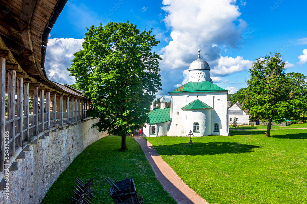Naklejka premium Nikolsky Cathedral on the territory of Izborsk fortress, Izborsk, Pskov region, Russia