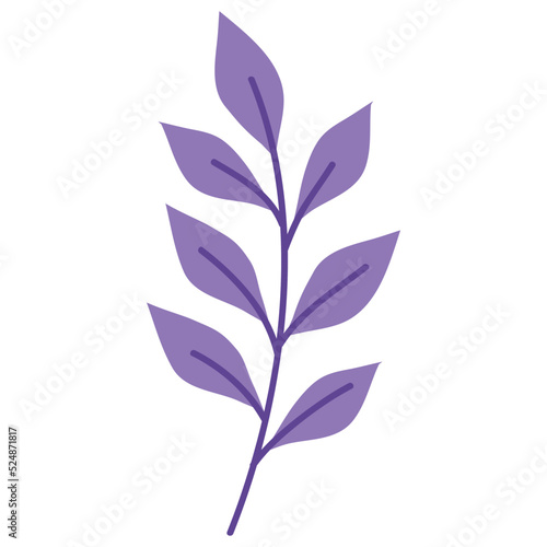 purple branch with leafs