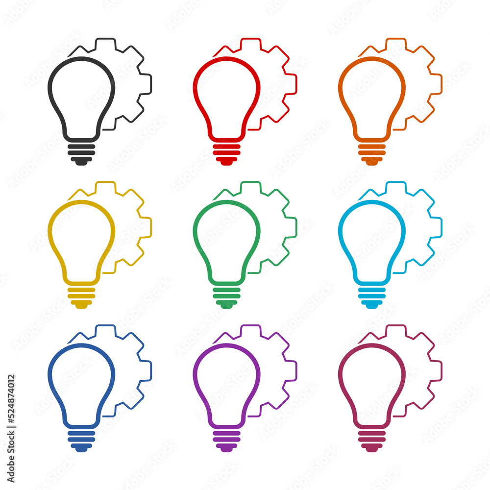 Technology Innovation Line Icon. Set icons colorful Technology Innovation Line Icon. Set icons colorful