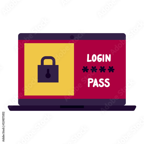 padlock in laptop