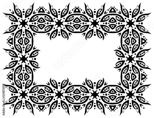 Clip art with isolated black fantasy frame