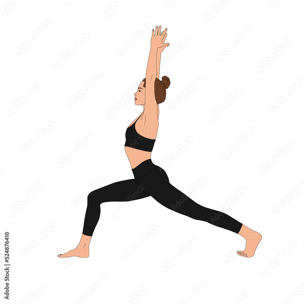 PNG Crescent Pose (High Lunge Pose) / Anjanyeasana (Warrior 1 Variation ...