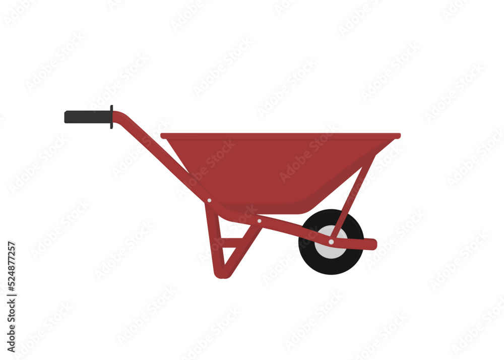 Wheelbarrow illustration vector flat design editable. Handtruck vector. Wheelbarrow illustration vector flat design editable. Handtruck vector.