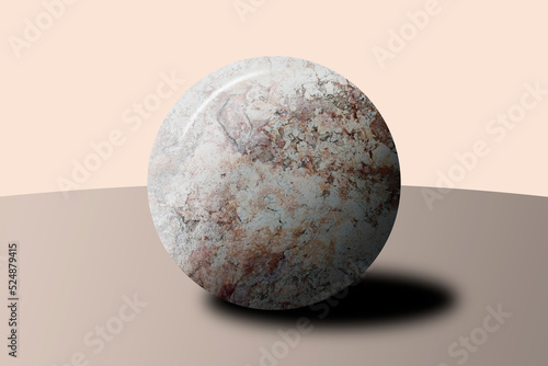 round sphere rock stone shape template style design glass shiny granite surface