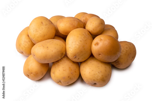 A group of fresh tasty potato isolated on white background.