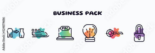 business pack outline icons set Fototapet