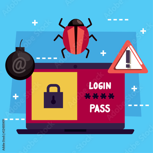 cyber fraud with laptop