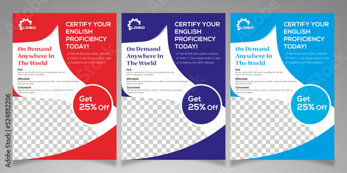 Education Learning Flyer Design Template, Online Tutoring Sessions, Course Flyer Template, Online Class Flyers, Education Flyer, School admission flyer design set, back to school flyer design set.