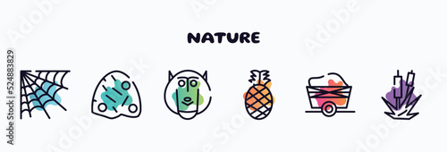 Canvastavla nature outline icons set