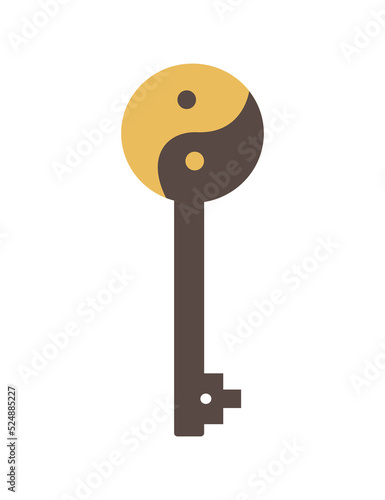 Collection of vector magic fairy tale elements, icons and illustrations. Key.