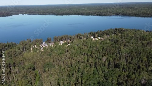 Child's Lake Drone Fly Over with cabins #9