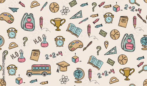 Back to School pattern, vector. 