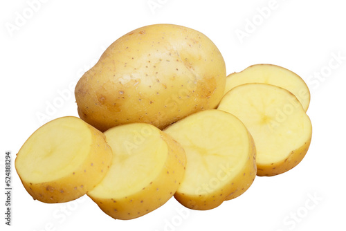 Potatoes have a high nutritional value. isolated on white background.