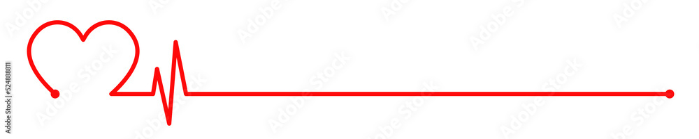 Red heart pulse. Line heartbeat on white background. Beat or rhythm heart. Cardiogram on monitor. Medical concept. Red heart pulse. Line heartbeat on white background. Beat or rhythm heart. Cardiogram on monitor. Medical concept.