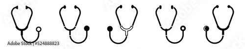 Set of stethoscope vector icons. Medical stetoskop icon. Vector 10 EPS. photo