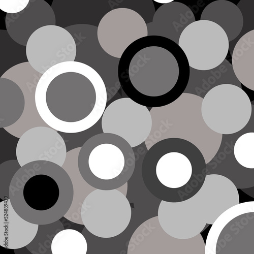 black and white circle in random order