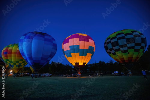 Night view of the Firelake Fireflight Balloon Festival event