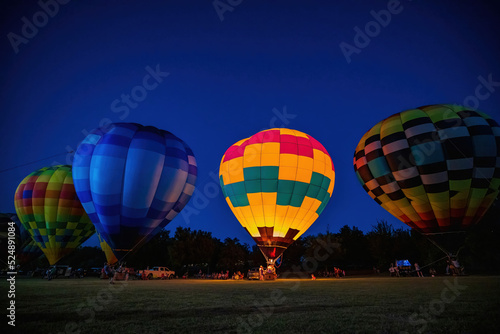 Night view of the Firelake Fireflight Balloon Festival event