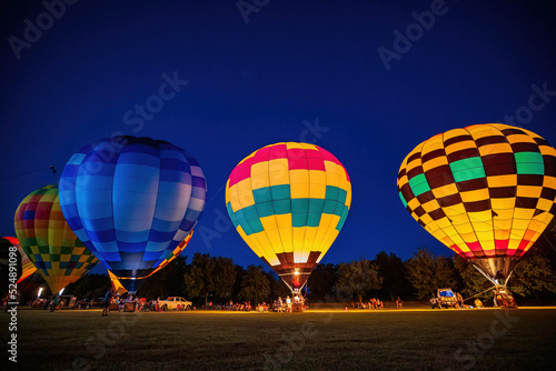 Night view of the Firelake Fireflight Balloon Festival event