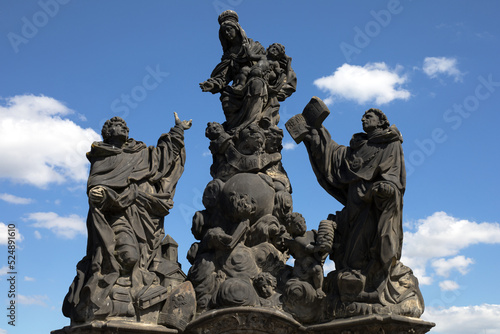Statues of Madonna, Saint Dominic and Thomas Aquinas, Charles Bridge, Prague photo