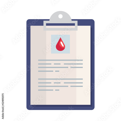 clipboard with drop blood
