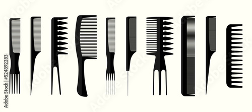 hair comb set vector isolated