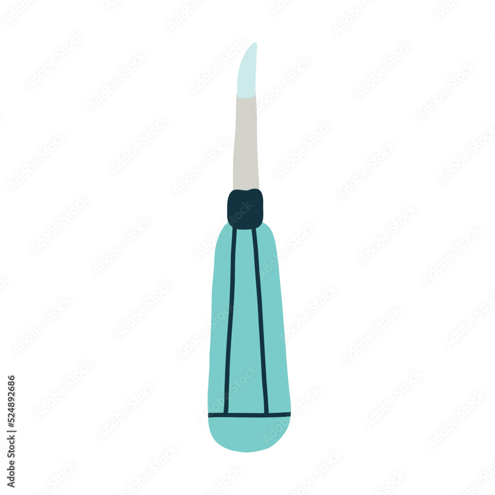 Dental Elevator instrument. Tooth medical instrument element in isolated white background. Vector naive cartoon modern flat style clipart Dental Elevator instrument. Tooth medical instrument element in isolated white background. Vector naive cartoon modern flat style clipart