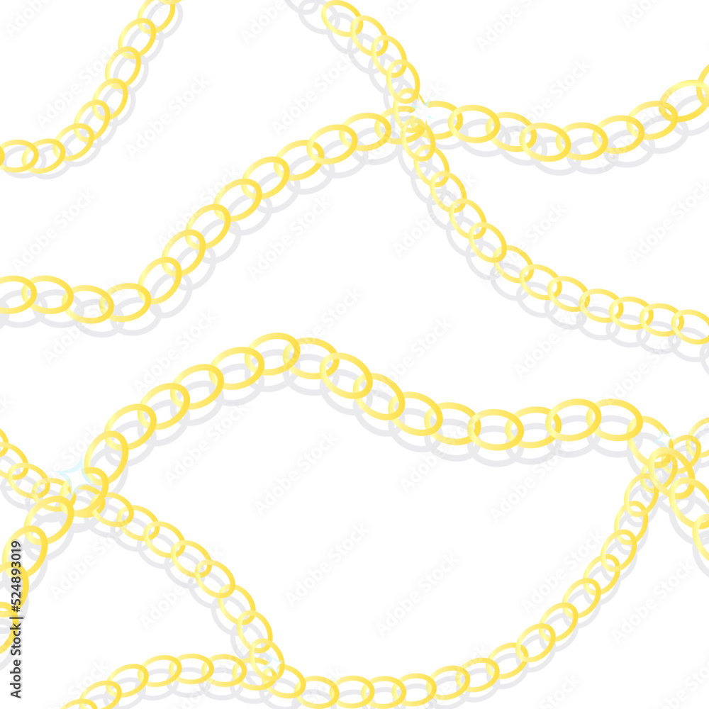 Gold chain on a white background, jewelry, link, decorative yellow weave. Vector stock image isolated. Texture, background. Gold chain on a white background, jewelry, link, decorative yellow weave. Vector stock image isolated. Texture, background.