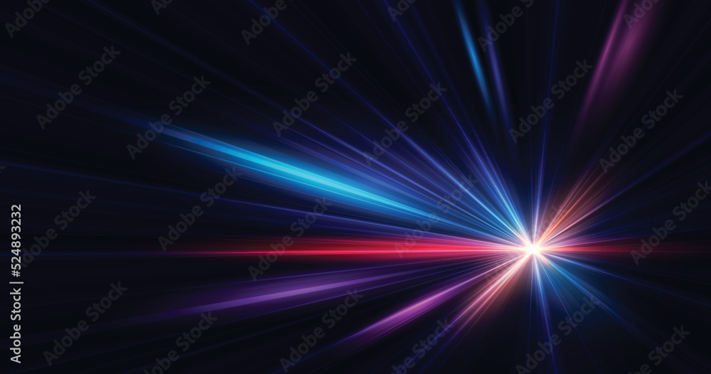 Abstract zoom movement speed of light. Technology movement. Colourful dynamic motion. Technology pattern for banner or poster design background.