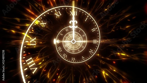 Yellow Dark Glowing Enchanting Magic Time Spiral Animation