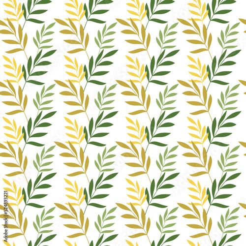 Fototapeta Naklejka Na Ścianę i Meble -  Leaf seamless pattern vector. Abstract branches floral illustration. Flat leaves backdrop. Wallpaper, background, fabric, textile, print, wrapping paper or package design.